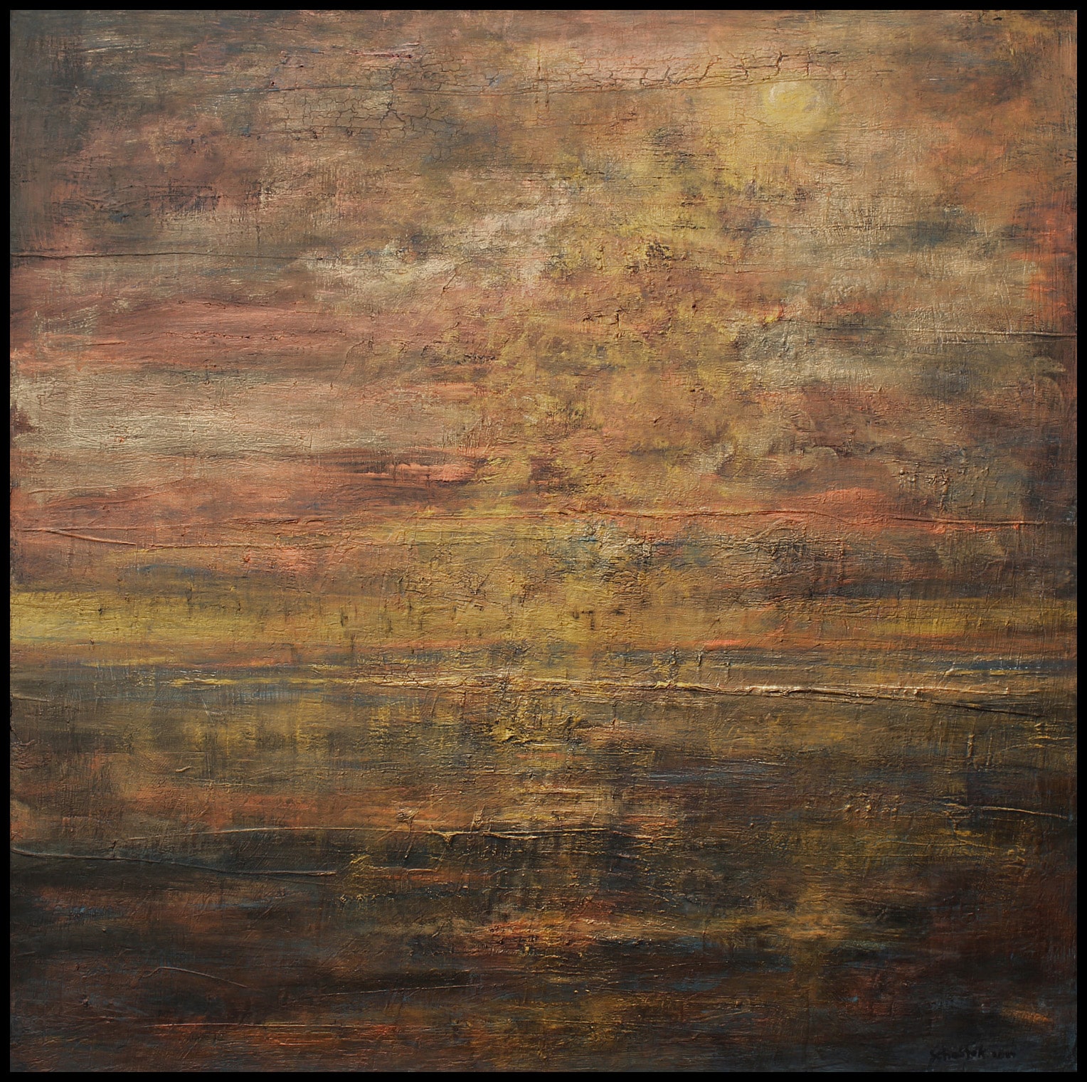 Sun over the land<br>100 x 100 cm Sun over the land<br>100 x 100 cm