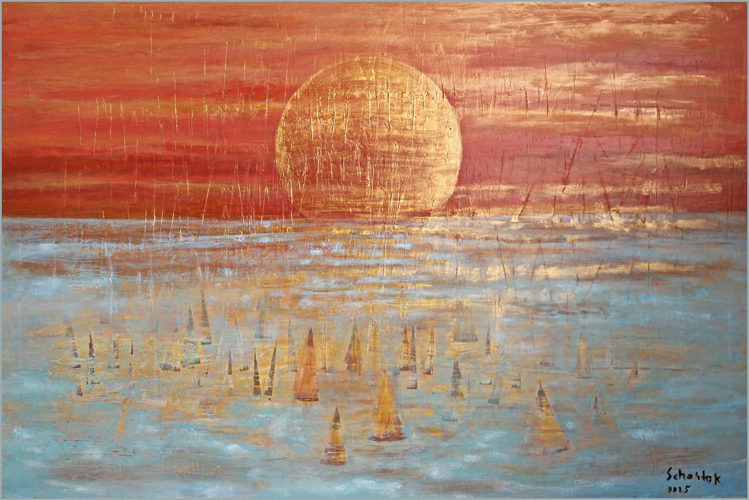 Sunset sailing 80 x120 cm<br> Sunset sailing 80 x120 cm<br>