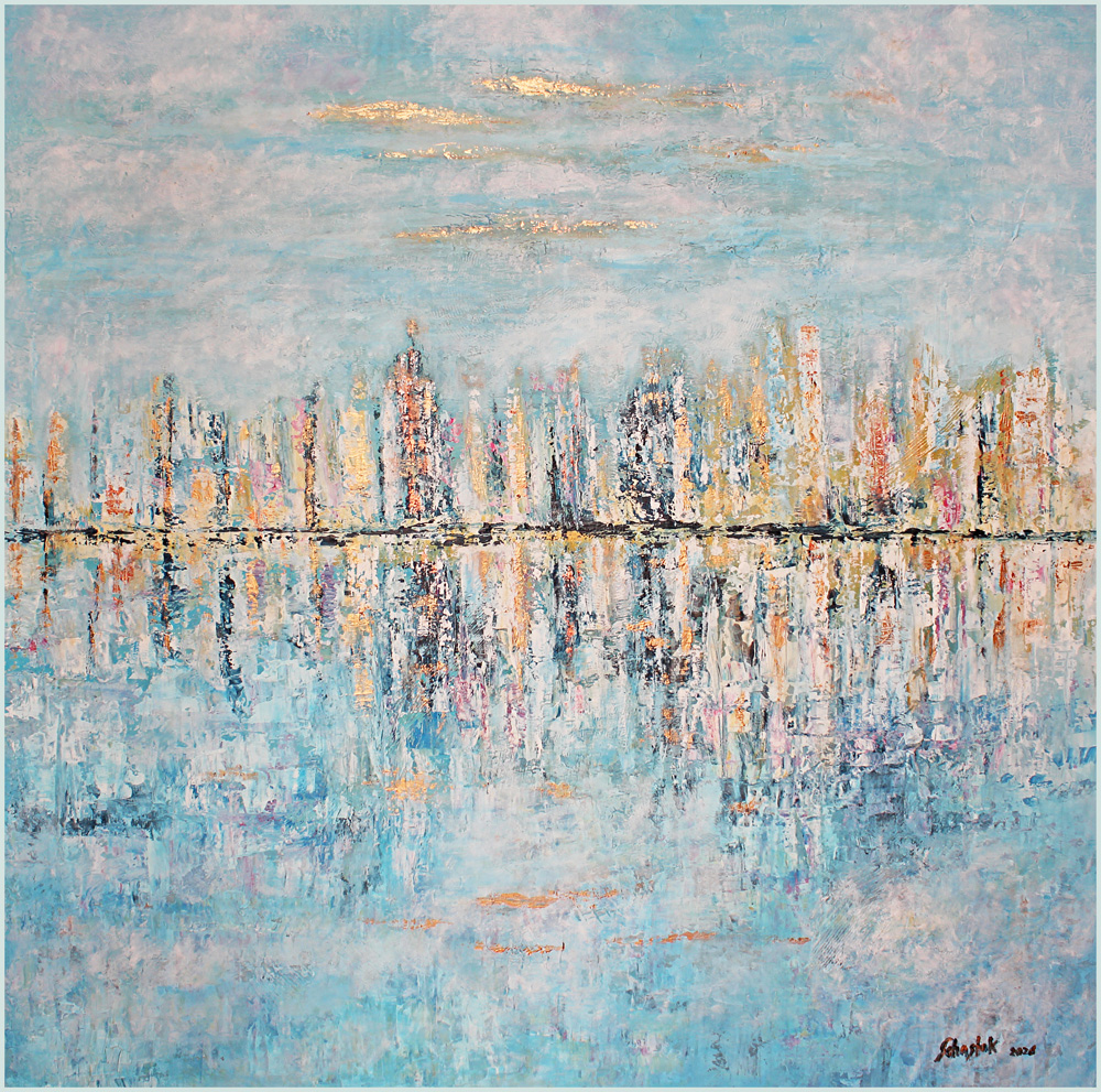 Silent skyline<br>100 x 100 cm